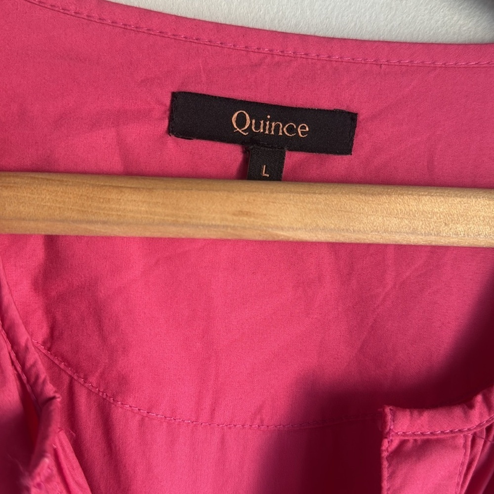 Quince Hot Pink Short-Sleeve Tiered Maxi Dress - Picture 5 of 13